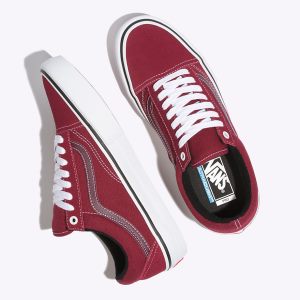 Vans Bayan Spor Ayakkabı Old Skool Pro Kırmızı/Beyaz | 42355-704